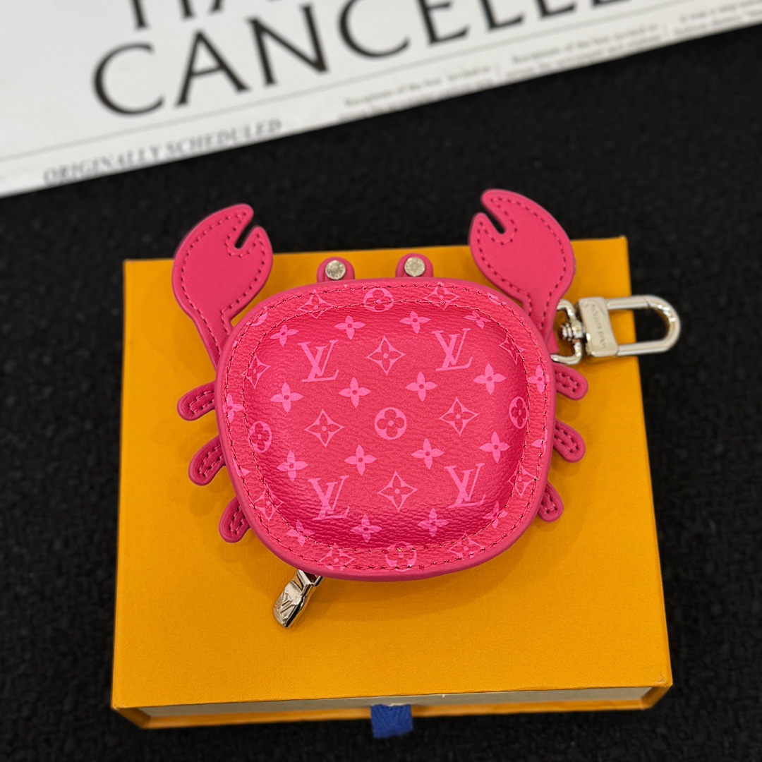 LV Pondichery Pink Crab Bag Charm M02298